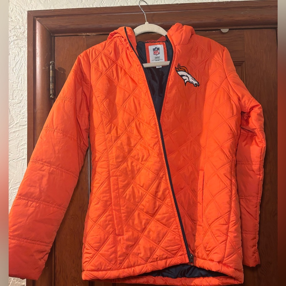 NFL Denver Broncos Orange Quilted Jacket
